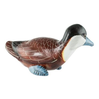 Alternate image for Guatemala Handcrafted Ceramic Ruddy Duck Figurine Ruddy Duck