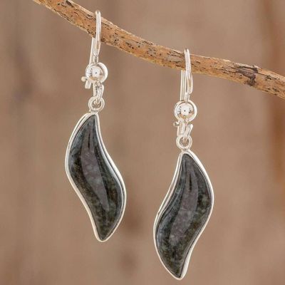 Primary image for Dark green jade dangle earrings Floating in the Breeze