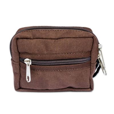 Alternate image for Geometric Coin Purse Accented with Guatemalan Cotton Textile Fabulous Versatility