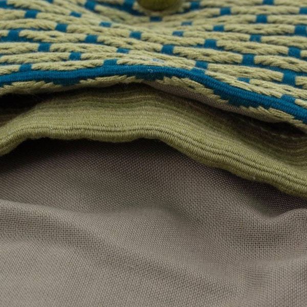 Alternate image for 100 Cotton Hand Woven Sling Bag in Teal and Gold Stained Glass
