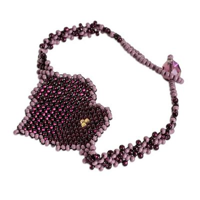 Alternate image for Purple-Hued Adjustable Beaded Heart Pendant Bracelet Purple Love Inspiration