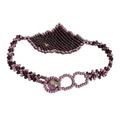 Alternate image for Purple-Hued Adjustable Beaded Heart Pendant Bracelet Purple Love Inspiration