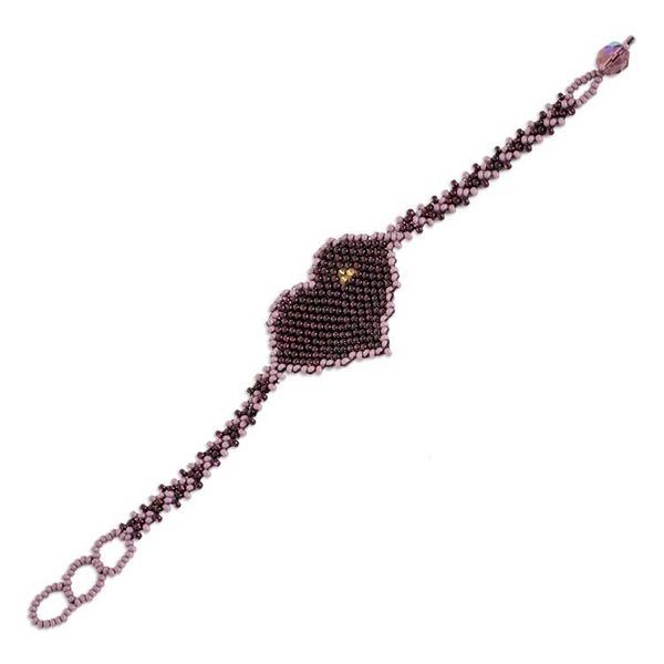 Alternate image for Purple-Hued Adjustable Beaded Heart Pendant Bracelet Purple Love Inspiration