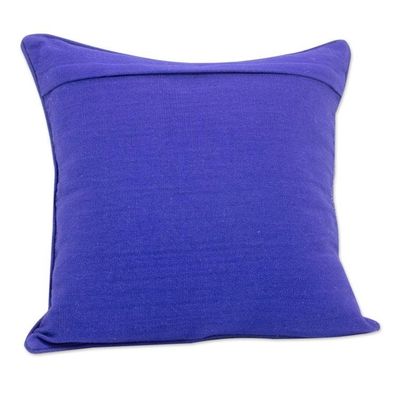 Alternate image for Cotton Cushion Cover in Lapis and Cerulean from Guatemala Mayan Blue