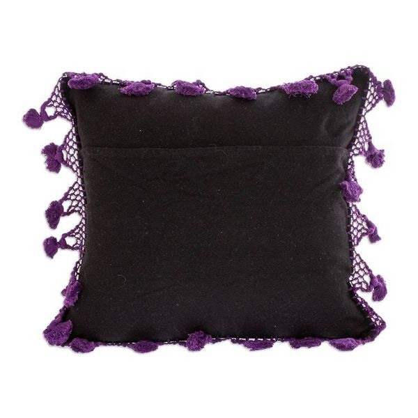 Alternate image for Handloomed Cotton Throw Pillow Cover Coban Culture in Purple