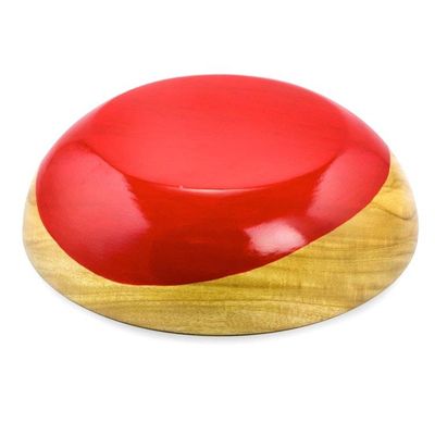 Alternate image for Dip Painted Hand Carved Wood Bowl Medium Spicy Red