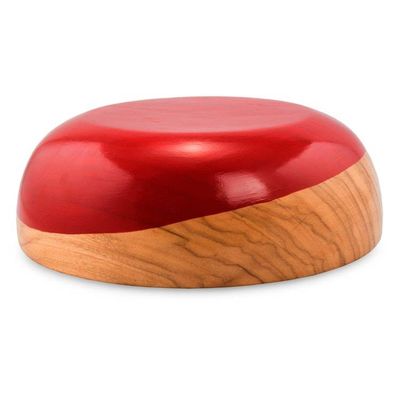 Alternate image for Dip Painted Hand Carved Wood Bowl large Spicy Red