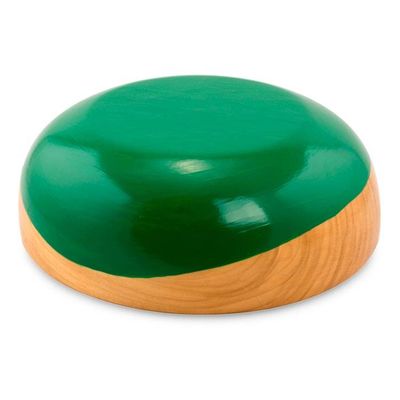 Alternate image for Dip Painted Hand Carved Wood Bowl large Spicy Green
