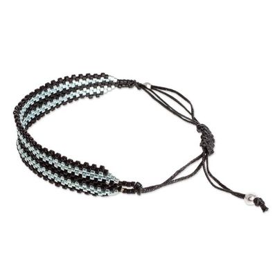 Alternate image for Silver and Black Bead Bracelet Black Tracks