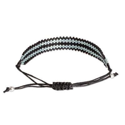 Alternate image for Silver and Black Bead Bracelet Black Tracks