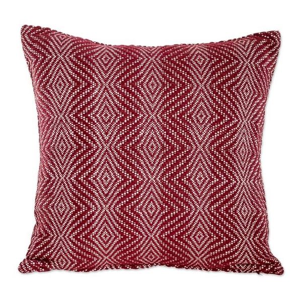 Alternate image for Diamond Pattern Cotton Cushion Cover in Chili from Guatemala Geometric Elegance in Chili