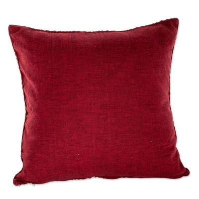 Alternate image for Diamond Pattern Cotton Cushion Cover in Chili from Guatemala Geometric Elegance in Chili