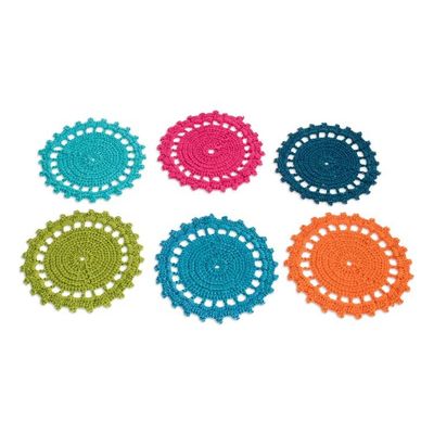 Alternate image for Artisan Hand-Crocheted Coasters Set of 6 Fiesta Colors