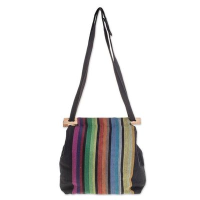 Alternate image for Colorful Striped Cotton Tote Handbag from El Salvador Striped Party