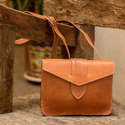Alternate image for 100 Leather Shoulder Bag with Arrow-Shaped Magnetic Snap Elegance in Leather