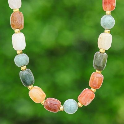 Primary image for Multi-Gemstone Beaded Long Necklace from Thailand Thai Beauty