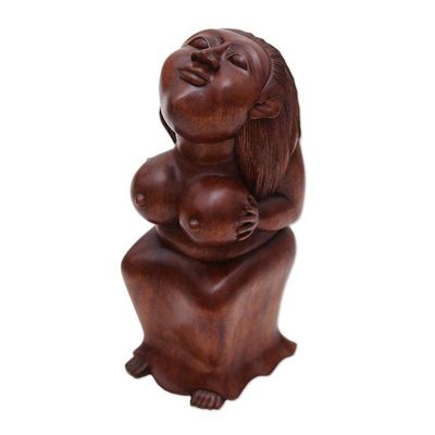 Alternate image for Handmade Female Form Wood Sculpture Bosom