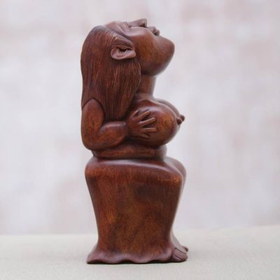 Alternate image for Handmade Female Form Wood Sculpture Bosom