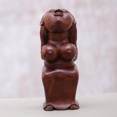 Alternate image for Handmade Female Form Wood Sculpture Bosom