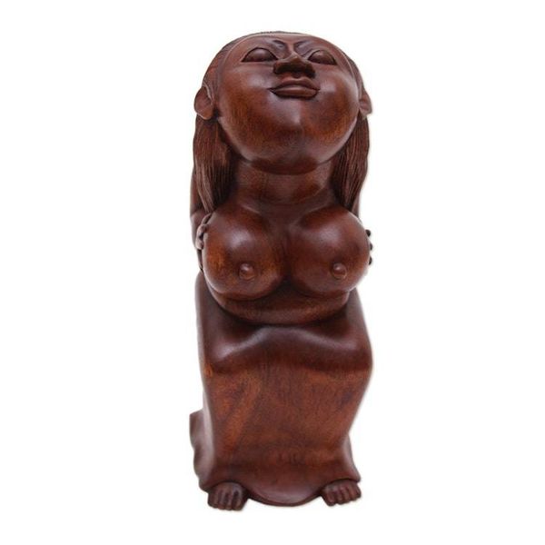 Alternate image for Handmade Female Form Wood Sculpture Bosom