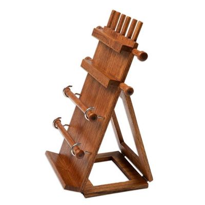 Alternate image for Tropical-Themed Handcrafted Jempinis Wood Jewelry Stand Mother Natures Style