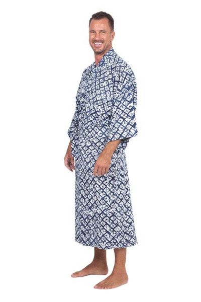 Alternate image for Handmade Batik Rayon Robe Late Morning