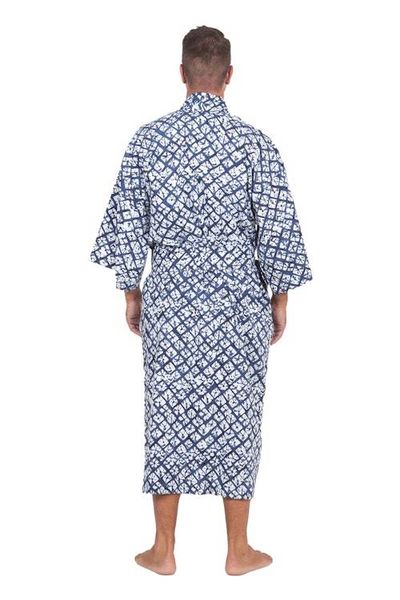 Alternate image for Handmade Batik Rayon Robe Late Morning