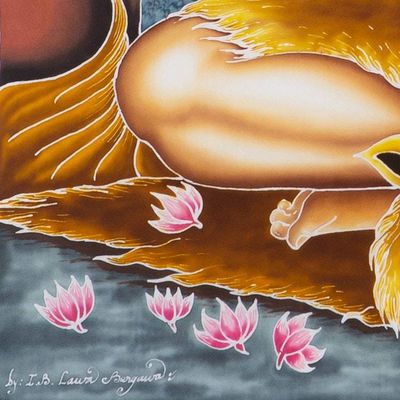 Alternate image for Balinese Fine Art Batik Painting of the Hindu Lord Shiva Blessing Shiva