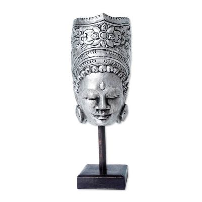 Alternate image for Balinese Handmade Folk Art Vishnu Albesia Wood Sculpture Vishnu Genius