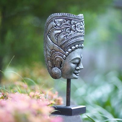 Alternate image for Balinese Handmade Folk Art Vishnu Albesia Wood Sculpture Vishnu Genius