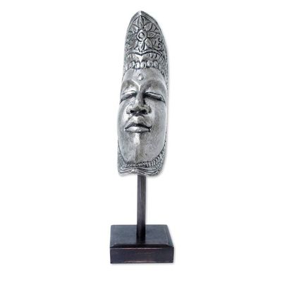 Alternate image for Hand-Carved Moon-Themed Albesia Wood Sculpture from Bali Oneiric Moon
