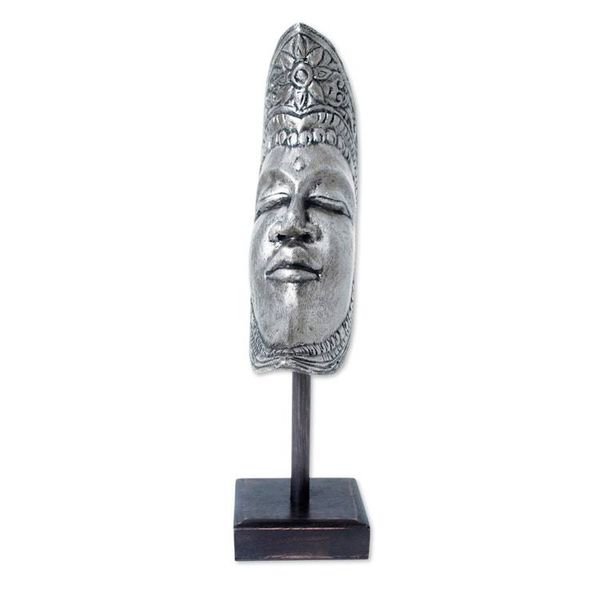 Alternate image for Hand-Carved Moon-Themed Albesia Wood Sculpture from Bali Oneiric Moon