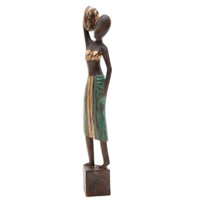 Alternate image for Wood sculpture Fetching Water III
