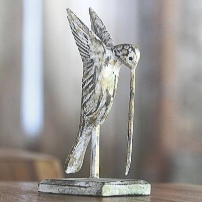 Primary image for Hand Carved Wooden Sculpture of Hummingbird from Indonesia Sweet Flight