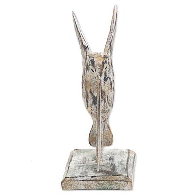 Alternate image for Hand Carved Wooden Sculpture of Hummingbird from Indonesia Sweet Flight