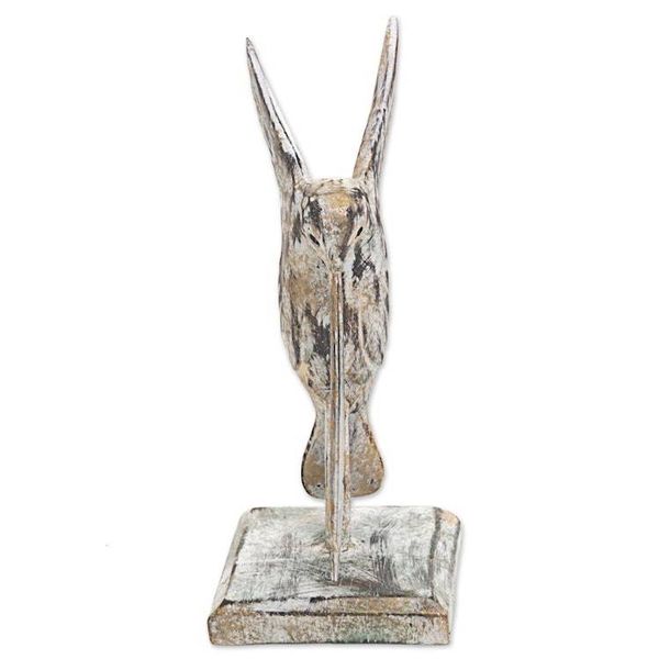 Alternate image for Hand Carved Wooden Sculpture of Hummingbird from Indonesia Sweet Flight