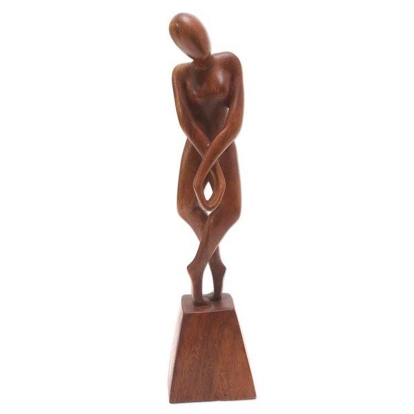 Alternate image for Suar Wood Figure Sculpture with Dance Motif En Pointe