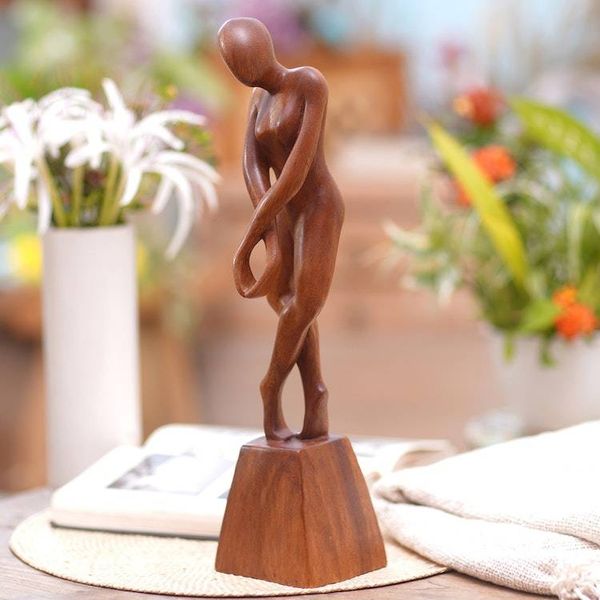 Alternate image for Suar Wood Figure Sculpture with Dance Motif En Pointe