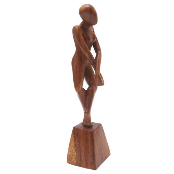 Alternate image for Suar Wood Figure Sculpture with Dance Motif En Pointe