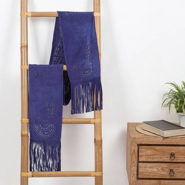 Alternate image for Ultramarine Suede Leather Scarf from Bali Intuitive Soul