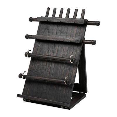 Alternate image for Tropical-Themed Handmade Black Jempinis Wood Jewelry Stand Mother Natures Mystery