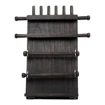 Alternate image for Tropical-Themed Handmade Black Jempinis Wood Jewelry Stand Mother Natures Mystery