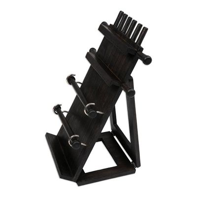Alternate image for Tropical-Themed Handmade Black Jempinis Wood Jewelry Stand Mother Natures Mystery