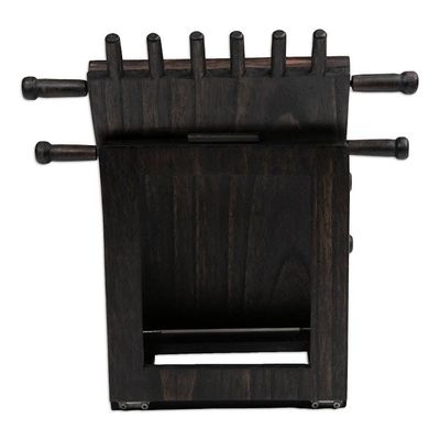 Alternate image for Tropical-Themed Handmade Black Jempinis Wood Jewelry Stand Mother Natures Mystery