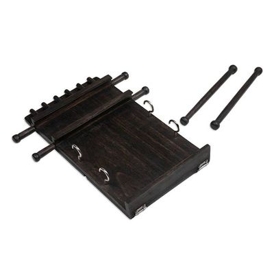 Alternate image for Tropical-Themed Handmade Black Jempinis Wood Jewelry Stand Mother Natures Mystery