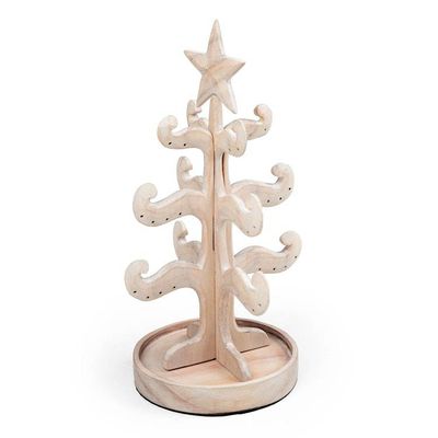 Alternate image for Whitewash-Finished Tree-Shaped Jempinis Wood Jewelry Stand Graceful Branches