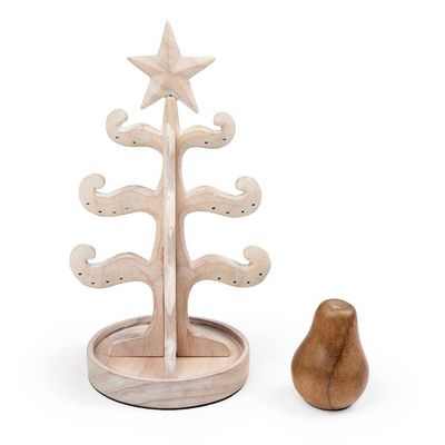 Alternate image for Whitewash-Finished Tree-Shaped Jempinis Wood Jewelry Stand Graceful Branches