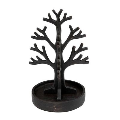 Alternate image for Artisan-Made Black Tree-Shaped Jempinis Wood Jewelry Stand Nocturnal Fruits