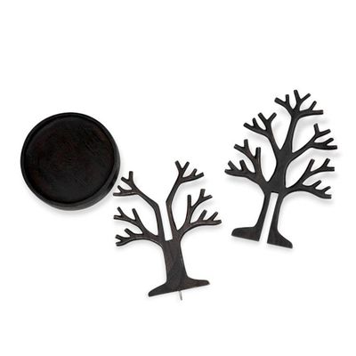 Alternate image for Artisan-Made Black Tree-Shaped Jempinis Wood Jewelry Stand Nocturnal Fruits