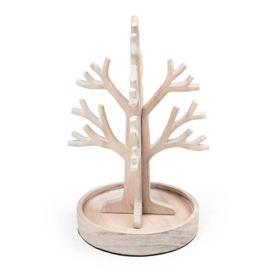 Alternate image for Balinese-Made Whitewash Jempinis Wood Tree Jewelry Stand Morning Fruits